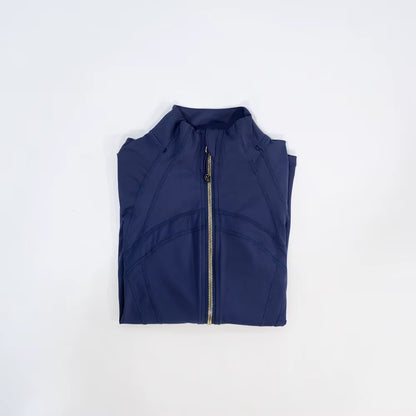 New Gold Zipper Slimming Jacket Yoga Stand up Collar Jacket Slim Fit Quick Drying Sports Thin Design Twilight Rose Gold Summer