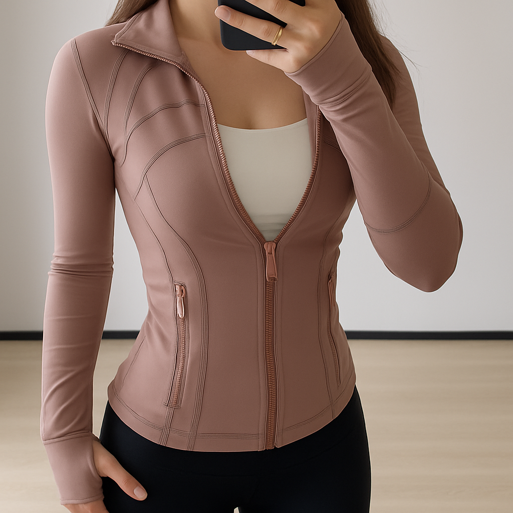 Calvara™ Slim Gold-Zip Yoga Jacket