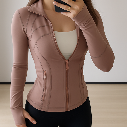 Calvara™ Slim Gold-Zip Yoga Jacket