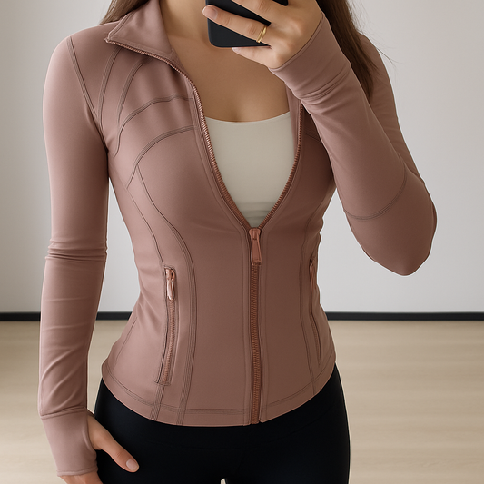 Calvara™ Slim Gold-Zip Yoga Jacket