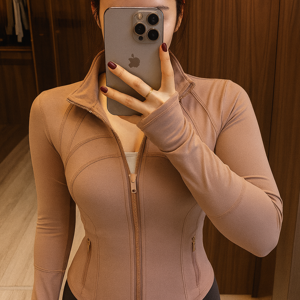 Calvara™ Slim Gold-Zip Yoga Jacket