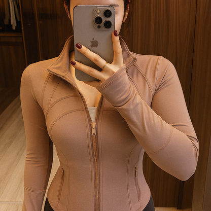 Calvara™ Slim Gold-Zip Yoga Jacket